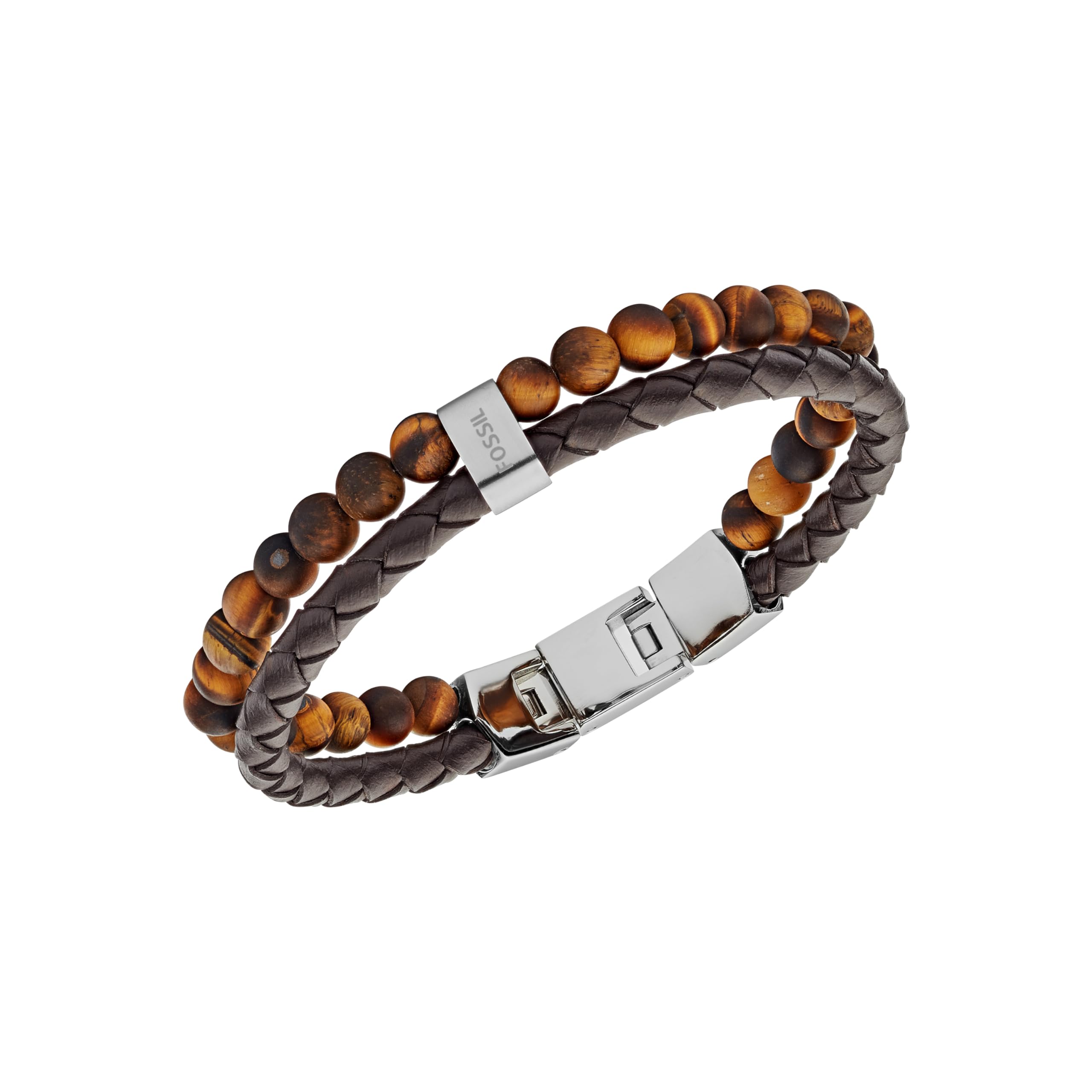 Fossil Herrenarmband aus Edelstahl oder Leder mit Faltverschluss