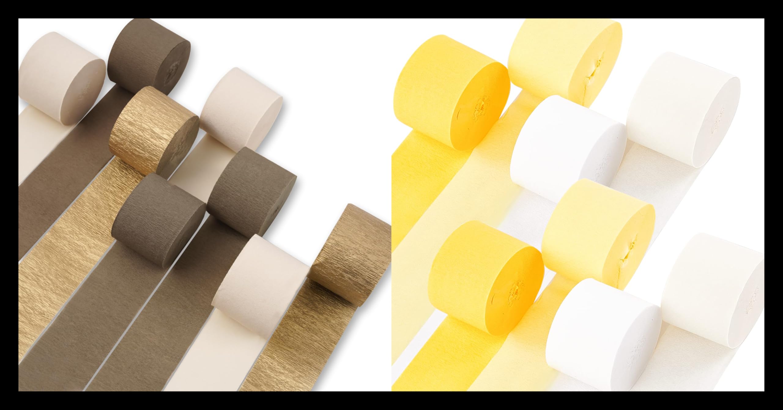 PartyWoo Crepe Paper Streamers 8 Rolls 656ft and PartyWoo Crepe Paper Streamers 8 Rolls 656ft