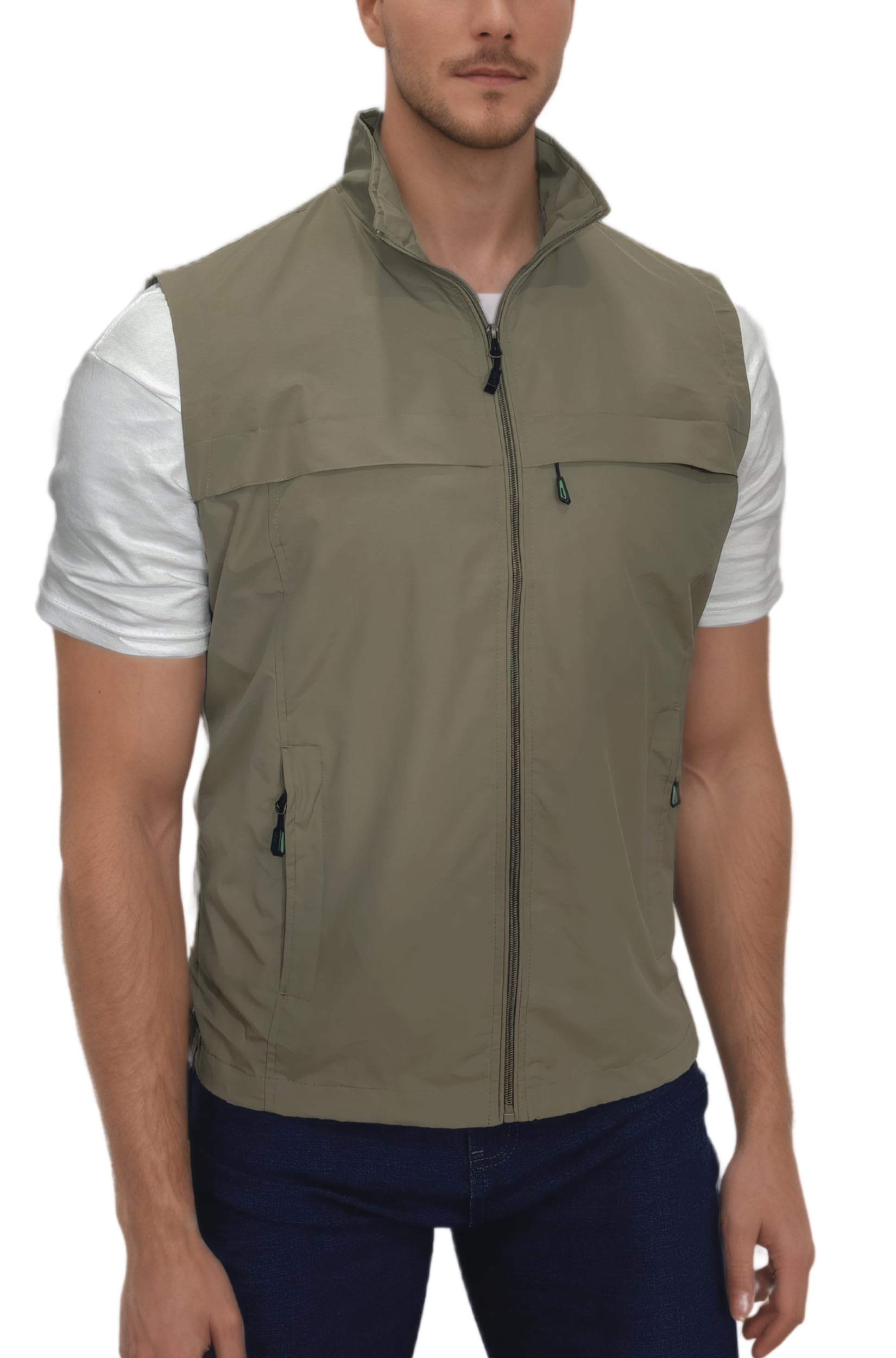 Gilets de Pêche Pour Hommes Gilets Multi Poches Gilets sans Manches Gilets à Séchage Rapide Photographie Camping et Chasse Randonnée Gilet Sans Manches