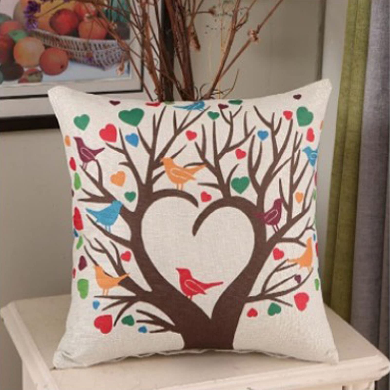 Juego de 4 fundas de cojín de flores de 45 x 45 cm, fundas de almohada decorativas, adecuadas para decoración del hogar, cama, sofá, coche, cintura (4 unidades)