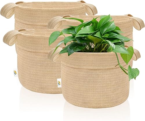 Shade beyond - Bolsas de cultivo de plantas de papa, paquete de 4 unidades de 10 galones resistentes con asas, macetas no tejidas gruesas de 10.58