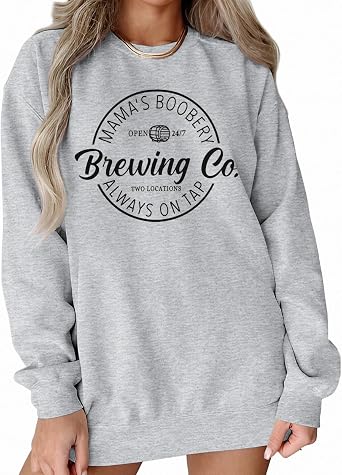 KEKEMI Women Mamas Boobery Sweatshirt MAMA Breastfeeding Shirt Mom Nursing Long Sleeve Shirts Crewneck Pullover Tops Clothes