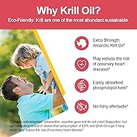 Vista 5 de 2 Bottles Antarctic Krill Oil 1000 mg with Omega-3s EPA, DHA, Astaxanthin and Phospholipids 60 Softgels Supplement No Fishy Aftertaste for Joint