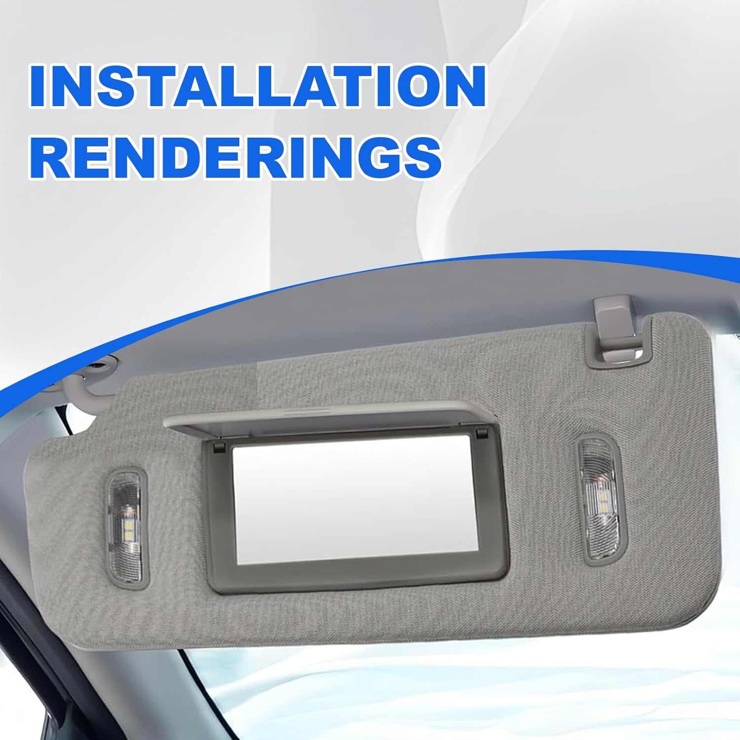 Left Driver Side Sun Visor with Lighted Mirror Compatible with 2015-2018 Chevrolet Silverado 1500 2500 3500 2015-2019 Chevrolet Tahoe/Suburban GMC Yukon Sierra 1500 2500 3500 Cadillac Escalade