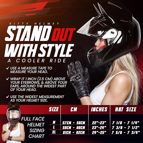 Miniatura 3 de Casco personalizado Kitty Cat Ear para motocicleta con Bluetooth  para ciclomotor  bicicleta  Vespa  scooter  ATV  Quad  Dirtbike  Aprobado y