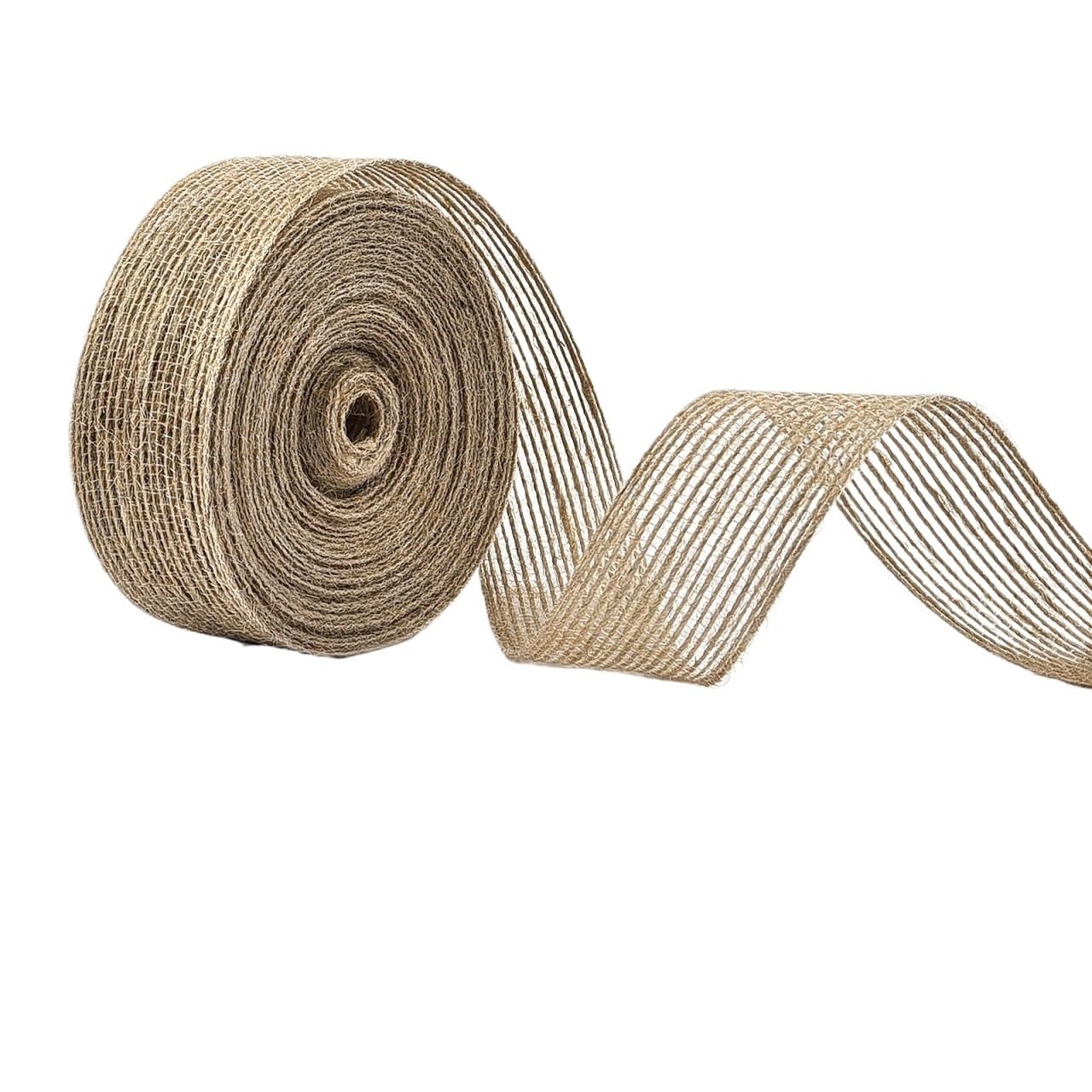 Jute Burlap Ribbon, Jute Burlap Lace Ribbon 0.6-5cm By 10m For Wedding Decor And Craft