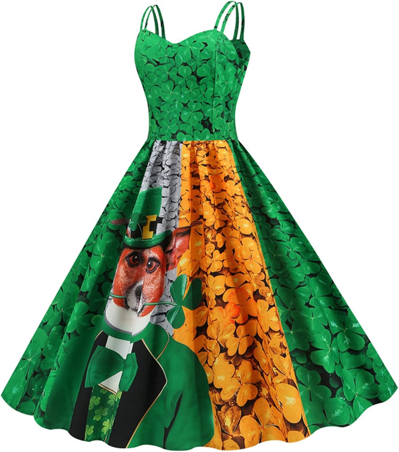 Amosfun Womens Vintage St. Patricks Day jurk dames lange mouwen Amosfun Womens Vintage St. Patricks Day jurk dames lange mouwen