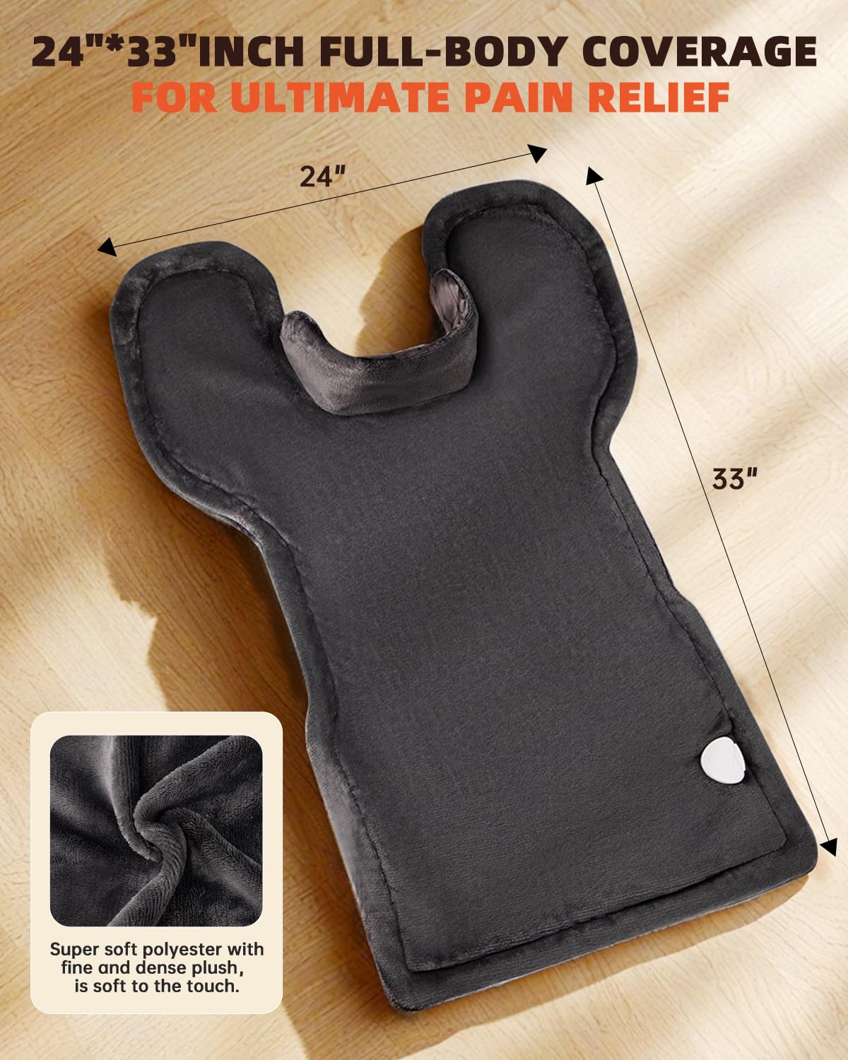 Almohadilla térmica con infusión de grafeno para cuello, hombros y espalda, regalos de cumpleaños para mujeres, hombres, papá, almohadilla térmica eléctrica pesada para aliviar el dolor, 24 x 33