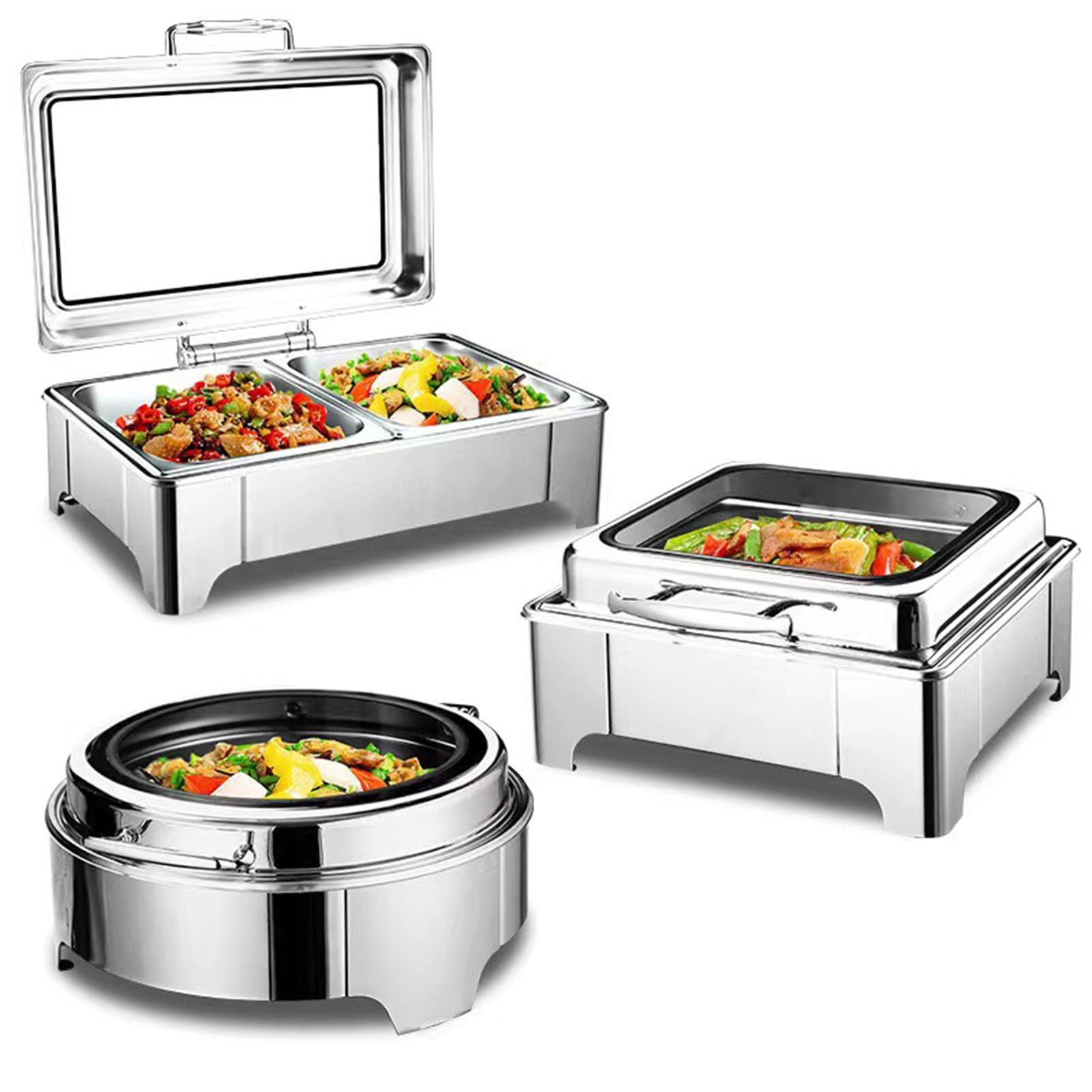 Scaldapiatti in Acciaio Inox, Buffet Professionale a bagnomaria, scaldavivande,Rectangle,B