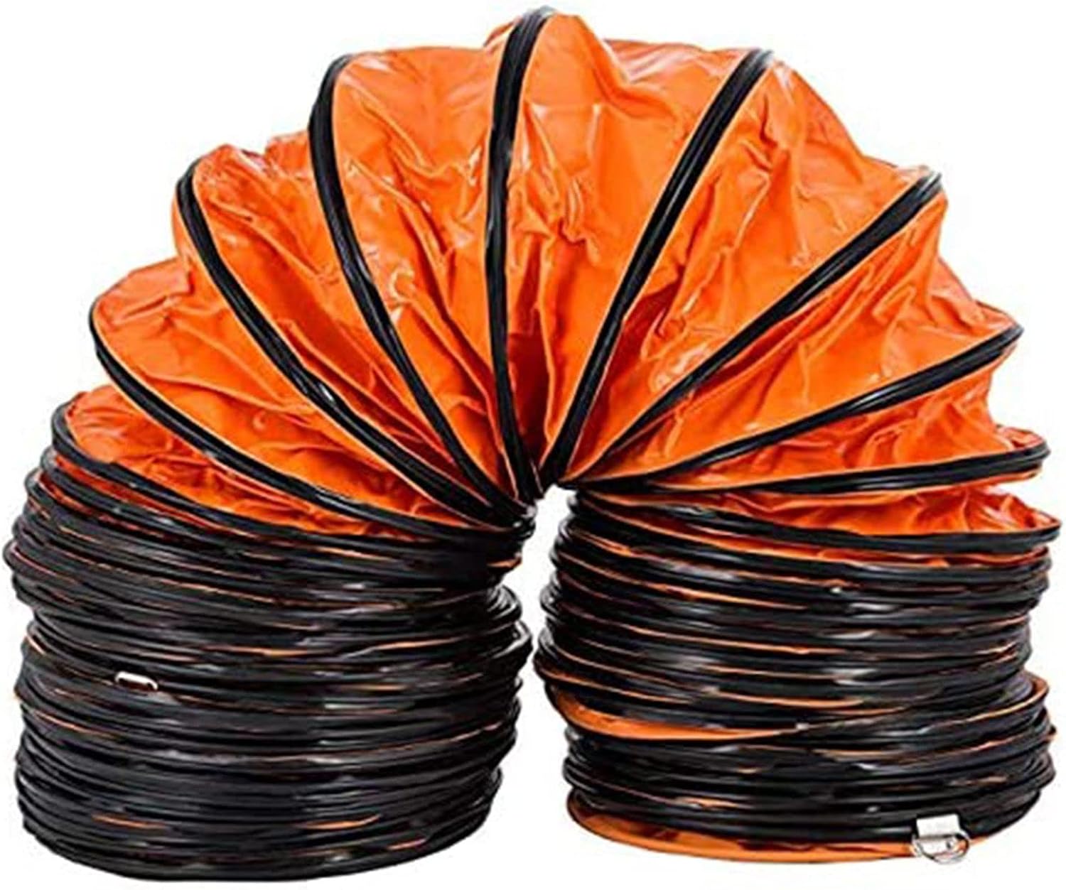 5m/10m PVC Flexible Ducting Portable PVC Ventilation Duct Flexible Fan Ducting for 200/300/400/500/600 mm Diameter Exhaust Fan Flexible Duct Orange 5M-diam:200mm