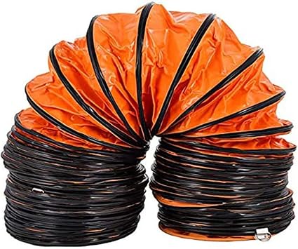 5m/10m PVC Flexible Ducting Portable PVC Ventilation Duct Flexible Fan Ducting for 200/300/400/500/600 mm Diameter Exhaust Fan Flexible Duct Orange,5M-diam400mm
