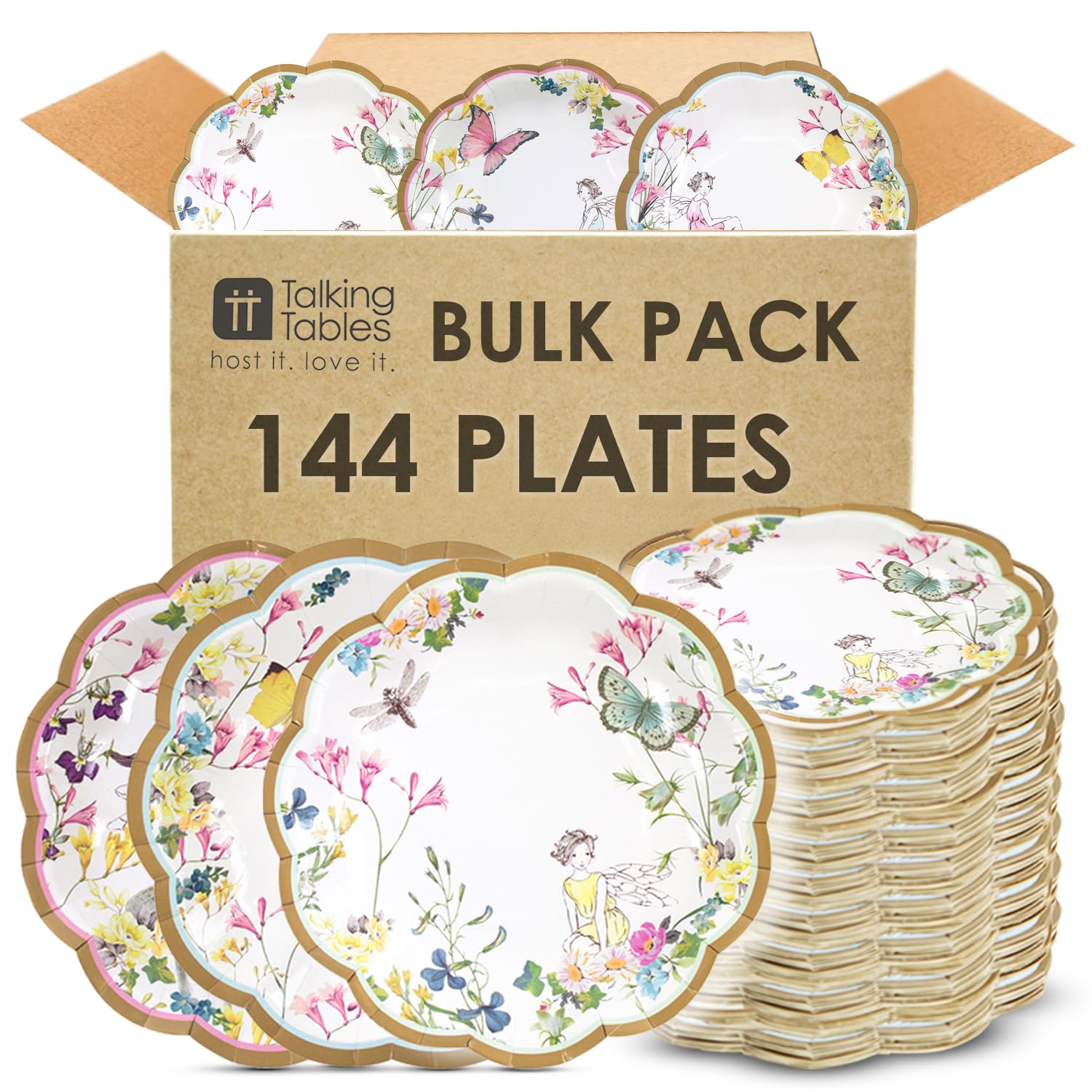 Talking Tables144x | 7" | Truly Fairy Paper Plate with Fairy Design for a Tea Party or Birthday, Multicolor, Disposable Supplies for Mad Hatter Tea Party, Birthday, Baby Shower, Mother's Day