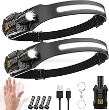 Ultra Powerful Led Headlamp, 2000 Lumens Zoomable 230° Torch, 1500 mAh UV Light Motion Sensor LED Front, Magnetic Removable Waterproof IPX5, for Fishing, Camping Accessories