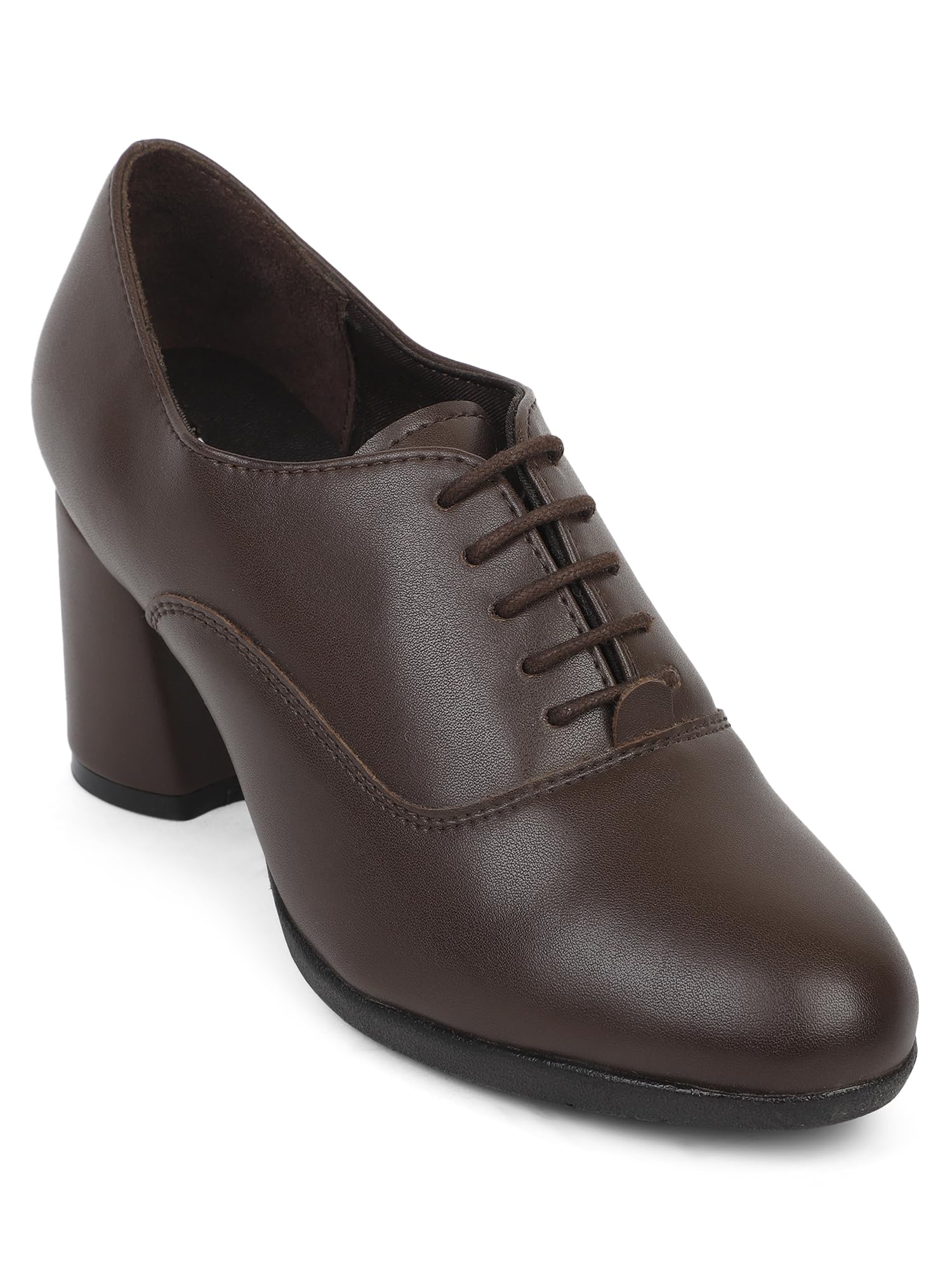elle Women's Classic Block Heel Pumps with lace-up-picture-12
