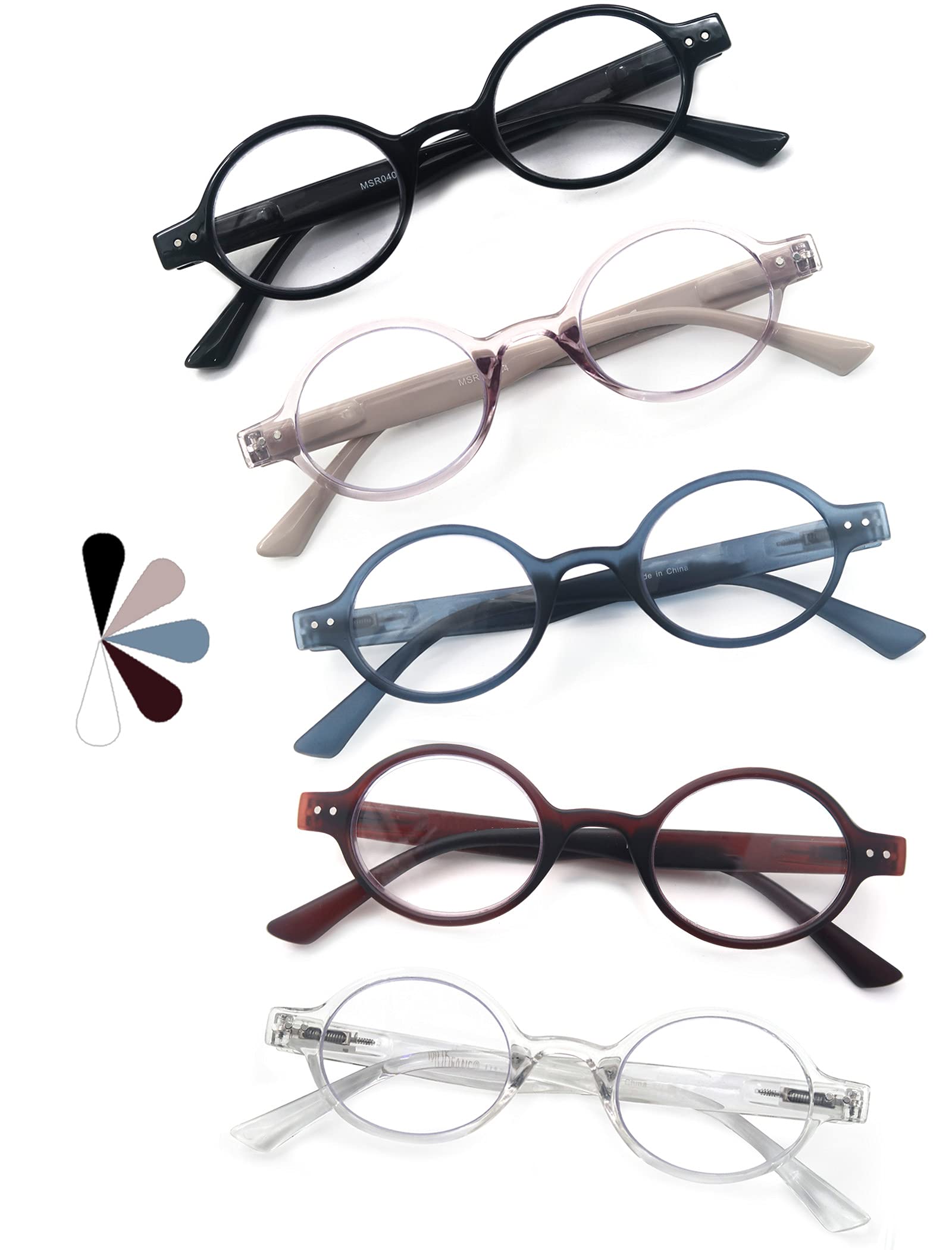 HEEYYOK 5 Pack Lesebrille Herren/Damen,Leichte Lesebrille,Tolle Farben,Gut verarbeitet,Brillen mit Softetui
