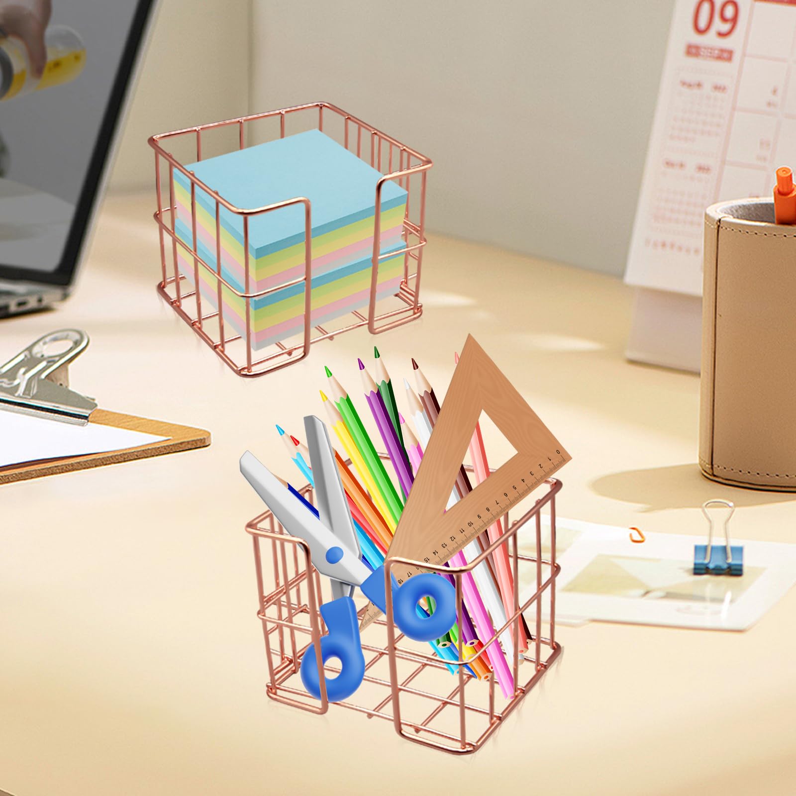 Amazon | 付箋ホルダー、ローズゴールドポストノートホルダー