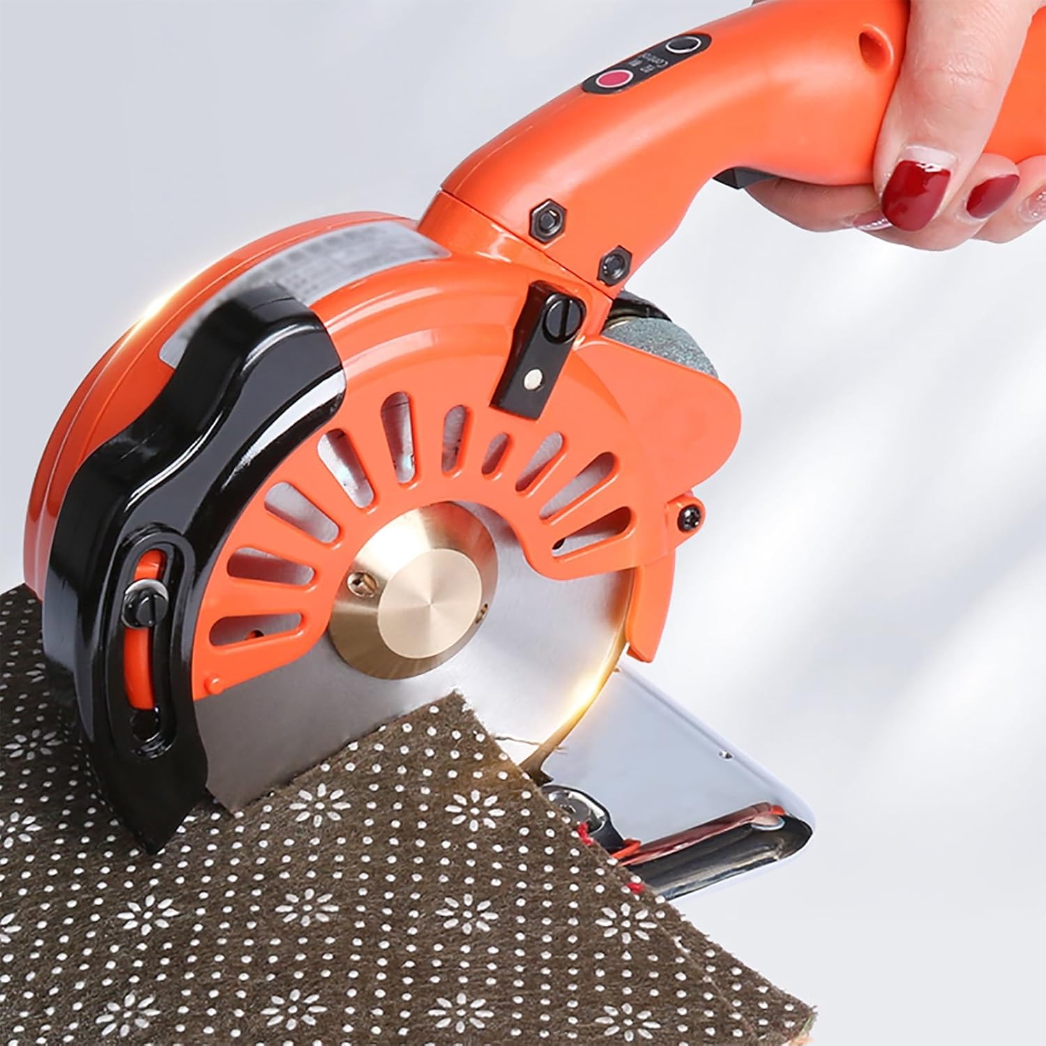 Electric Fabric Cutter, Adjustable Speed Electric Rotary Cutter, with Built-in Blade Sharpener, for Cloth, Leather, Carpet(27x40cm/10.6x15.7in)