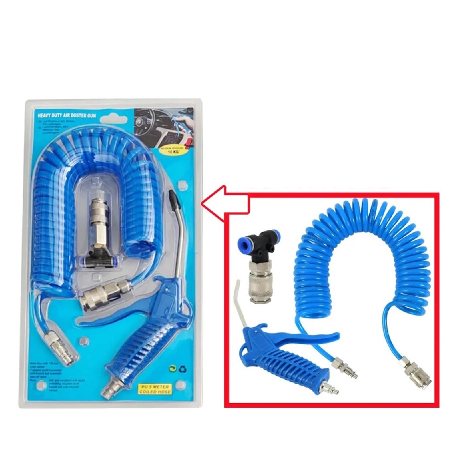Pistolet pneumatyczny Pistolety pneumatyczne Ręczne narzędzie do czyszczenia pneumatycznego Port do rozpylania pyłu Duster Czyszczenie Wielofunkcyjne(PUL8X5 9M)