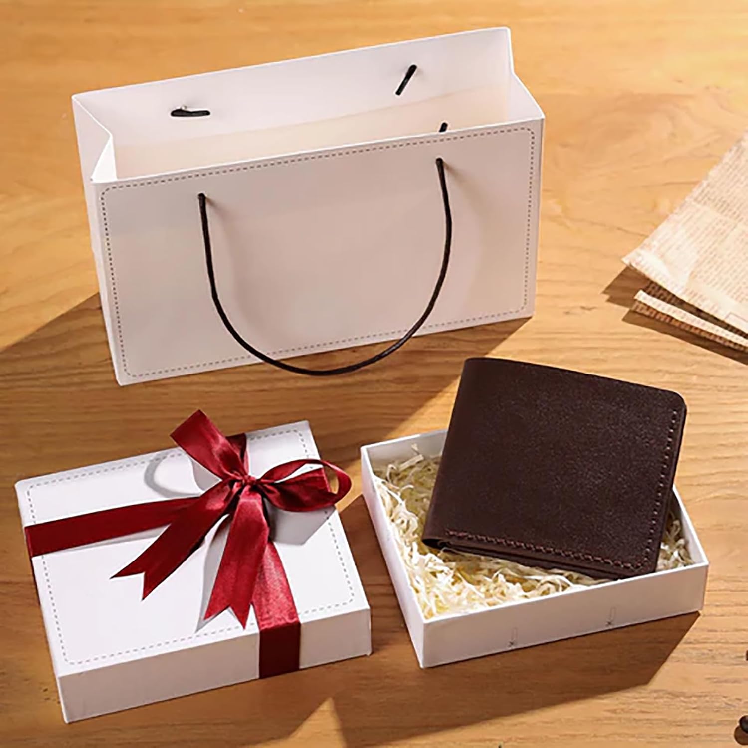 DIY Leather Wallet Kit – Trifold, Leathercraft Sewing Set for Men, Black image 4