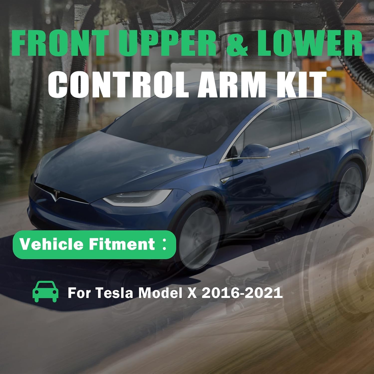 Front Suspension Kit Compatible With Tesla Model X 2016 2017 2018 2019 2020 2021 2022 2023 Upper Lower Control Arms with Ball Joint-6pcs