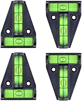 Firecore 4-Pack RV T-Level Bubble Levels - Dual Direction Cross Check Spirit Levels for Campers, Trailers, Furniture, Tripods