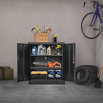 Amazon.com: BESFUR Metal Storage Cabinets with Shelves and Doors