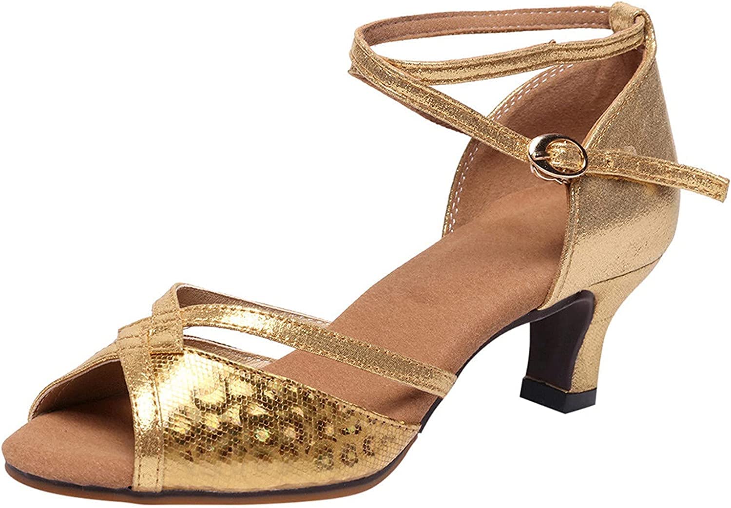 GenericWomen's Sandals Girls Latin Dance Shoes Mid Low Heel Salsa Tango Ballroom Dance Shoes For Wedding Evening Party