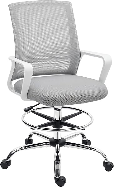 HOMCOM Silla de Dibujo Ergonomica con Soporte Lumbar