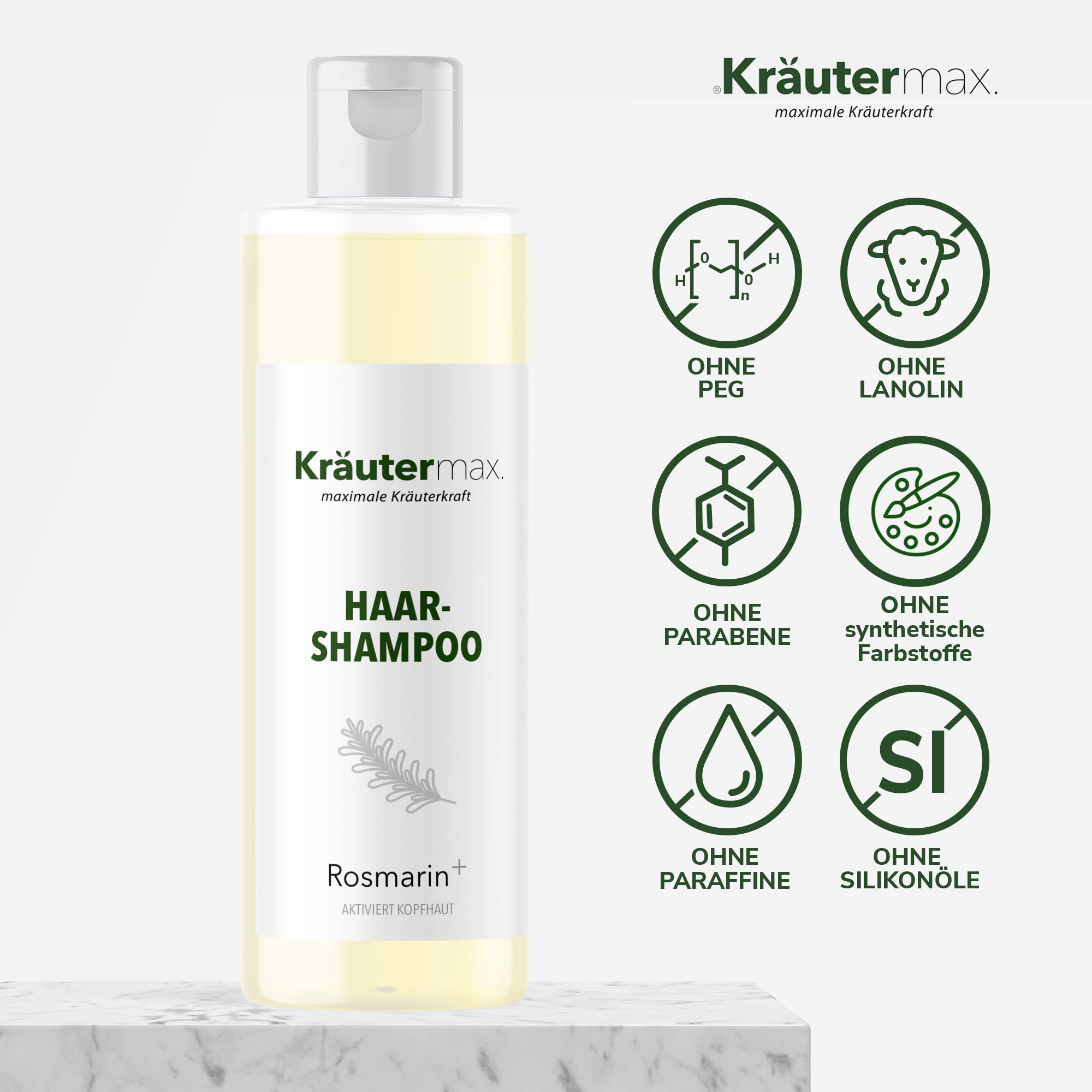 Rosemary Shampoo, Hair Shampoo for Hair Care with Rosemary Scent and Rosemary Oil, 1 x 250 ml, durchsichtig, 250 ml (Pack of 1) - Image 2