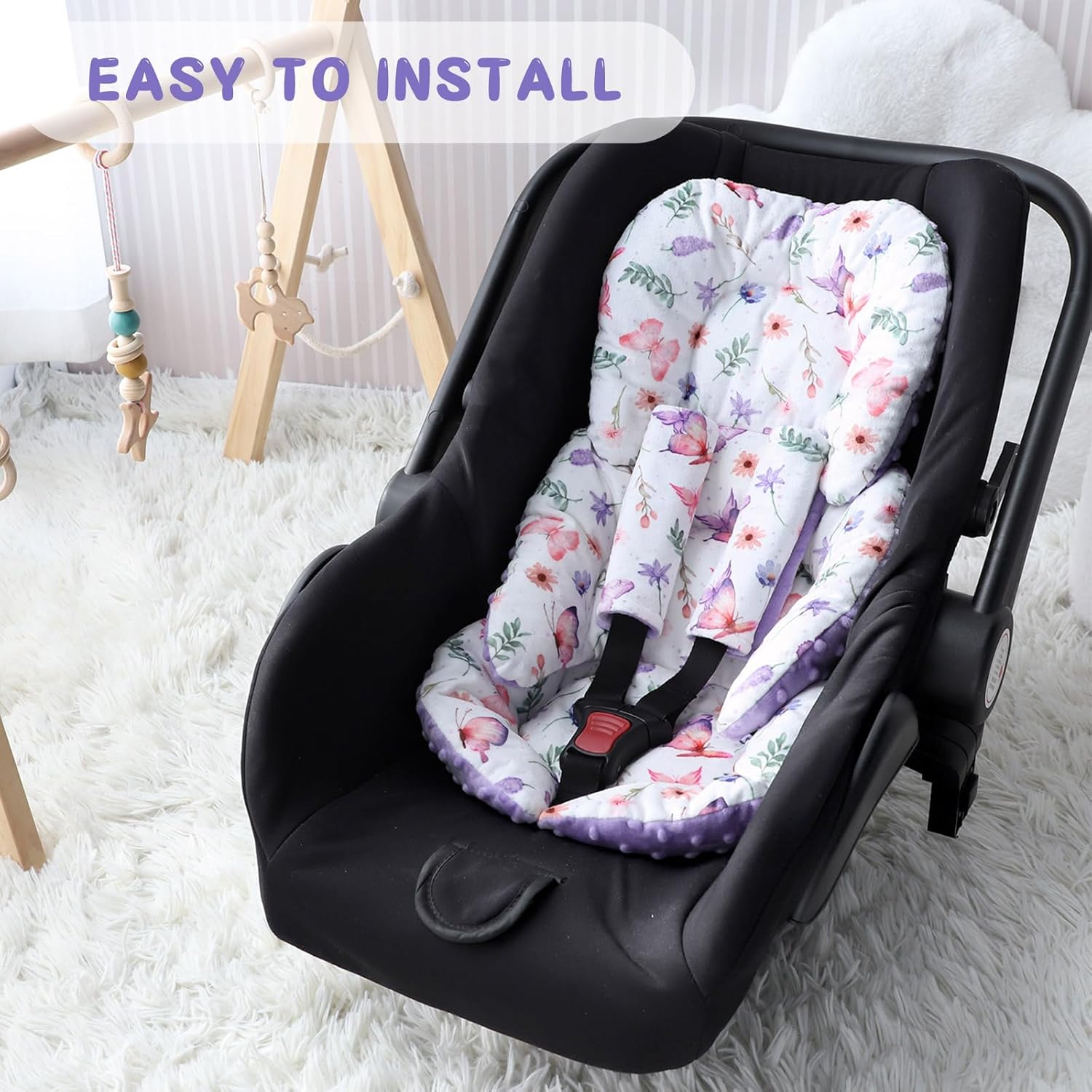 Butterfly Baby Car Seat Cover and Infant Car Seat Insert