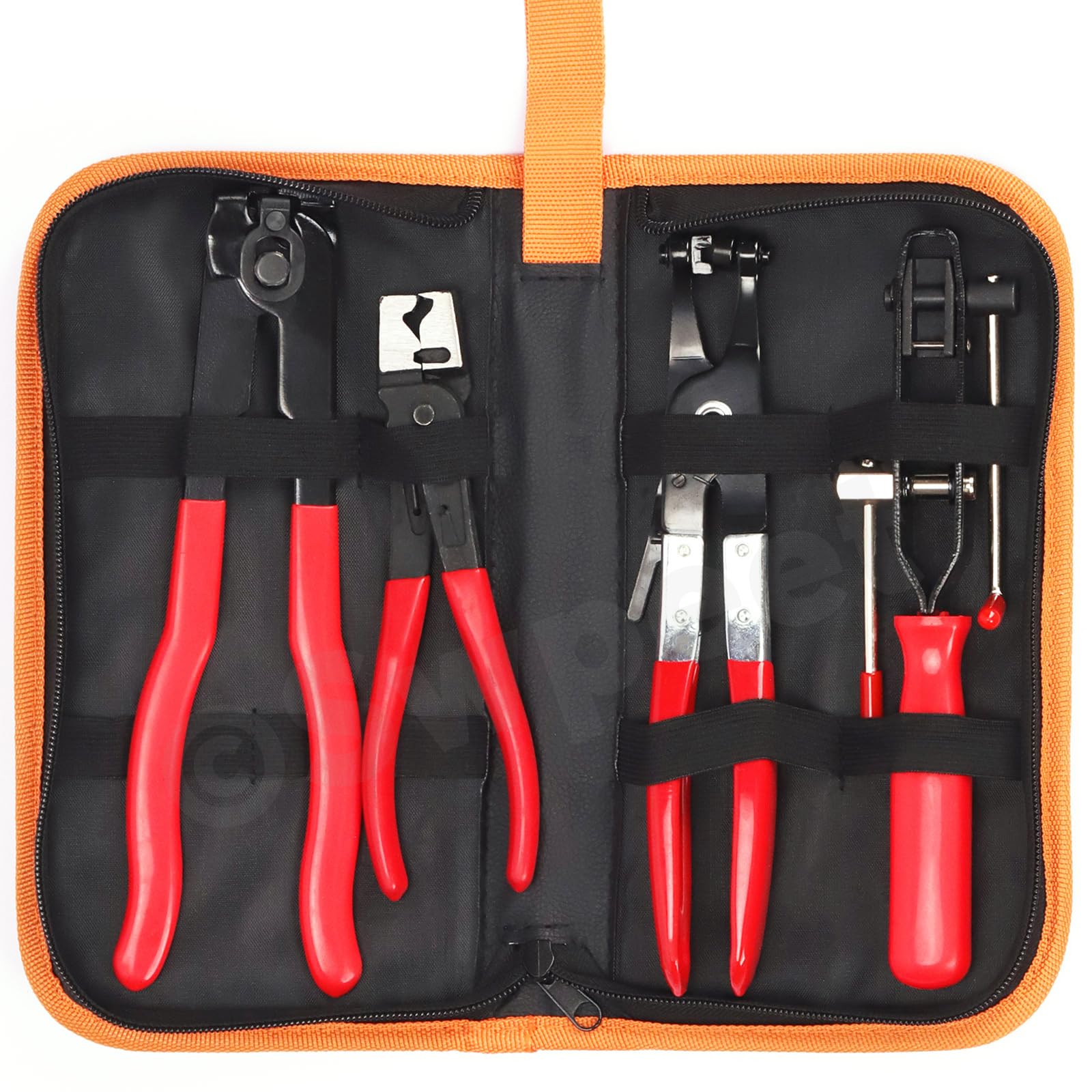 Swpeet Set di 5 morsetti per guarnizione del bagagliaio, morsetti per tubi flessibili, morsetti per asse CV ATV Clic-R con guanti, kit di strumenti per fascette per auto per la maggior parte delle