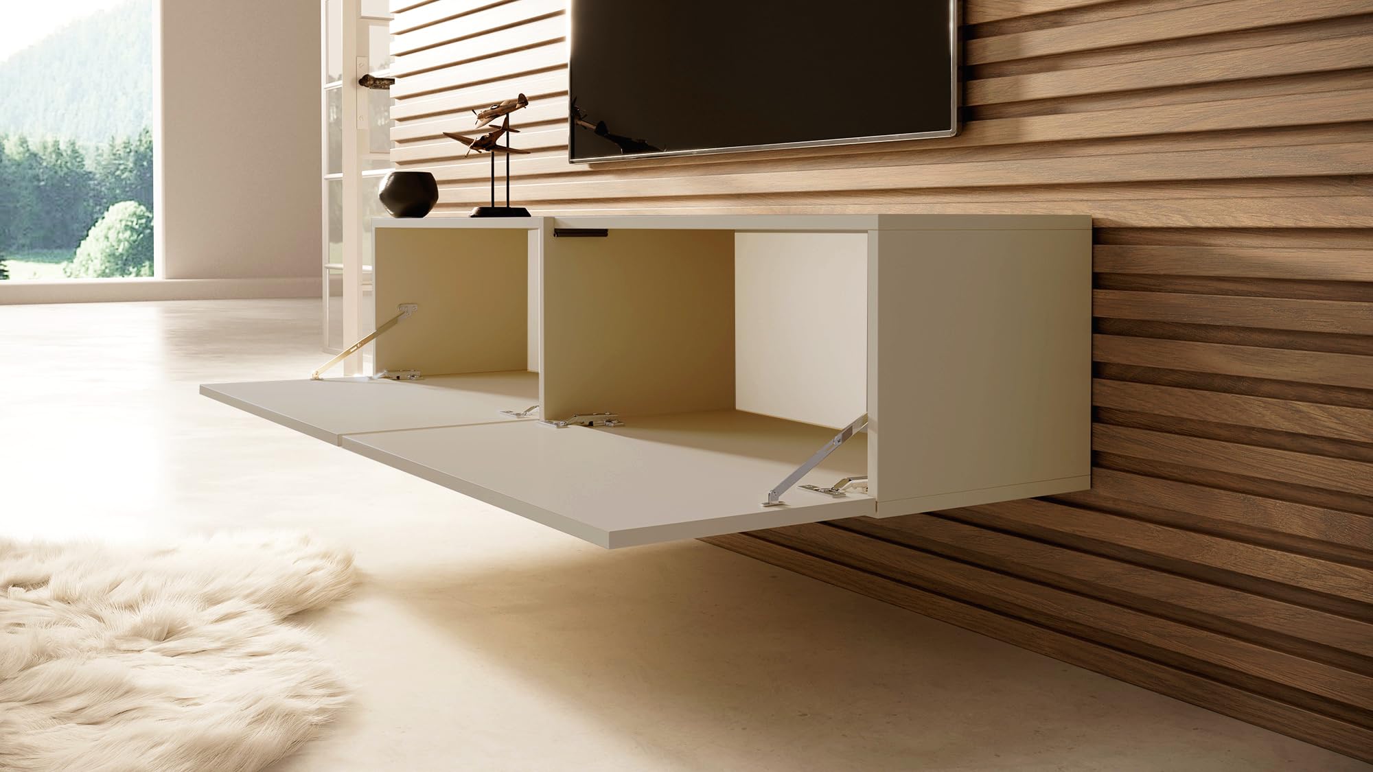 TV-meubel - 175 cm - taupe (grijsbeige) - Bemmi