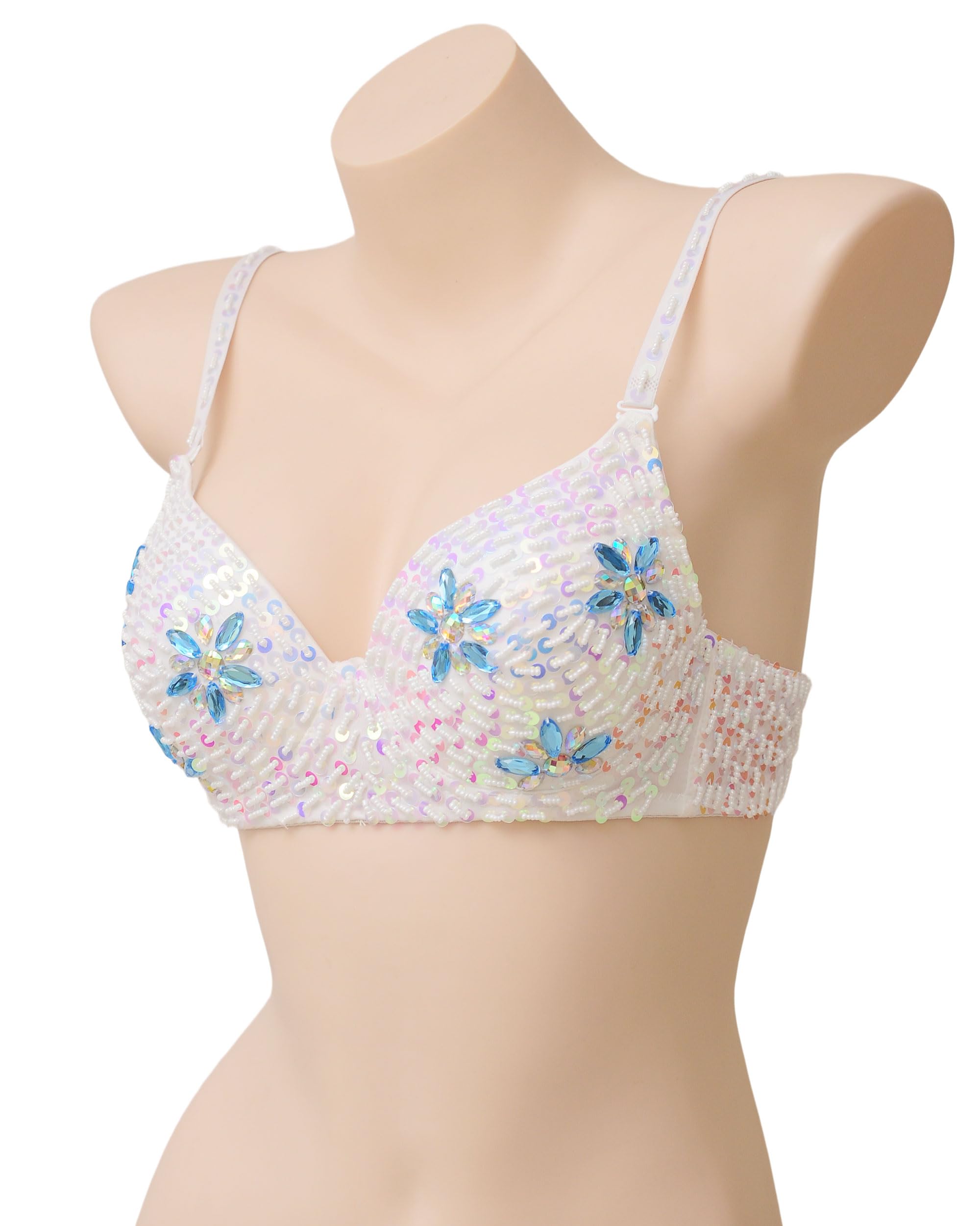 ROYAL SMEELA Sujetador de Danza del Vientre con Lentejuelas Mujer Sujetadores Top de Danza Oriental Strass Adulto