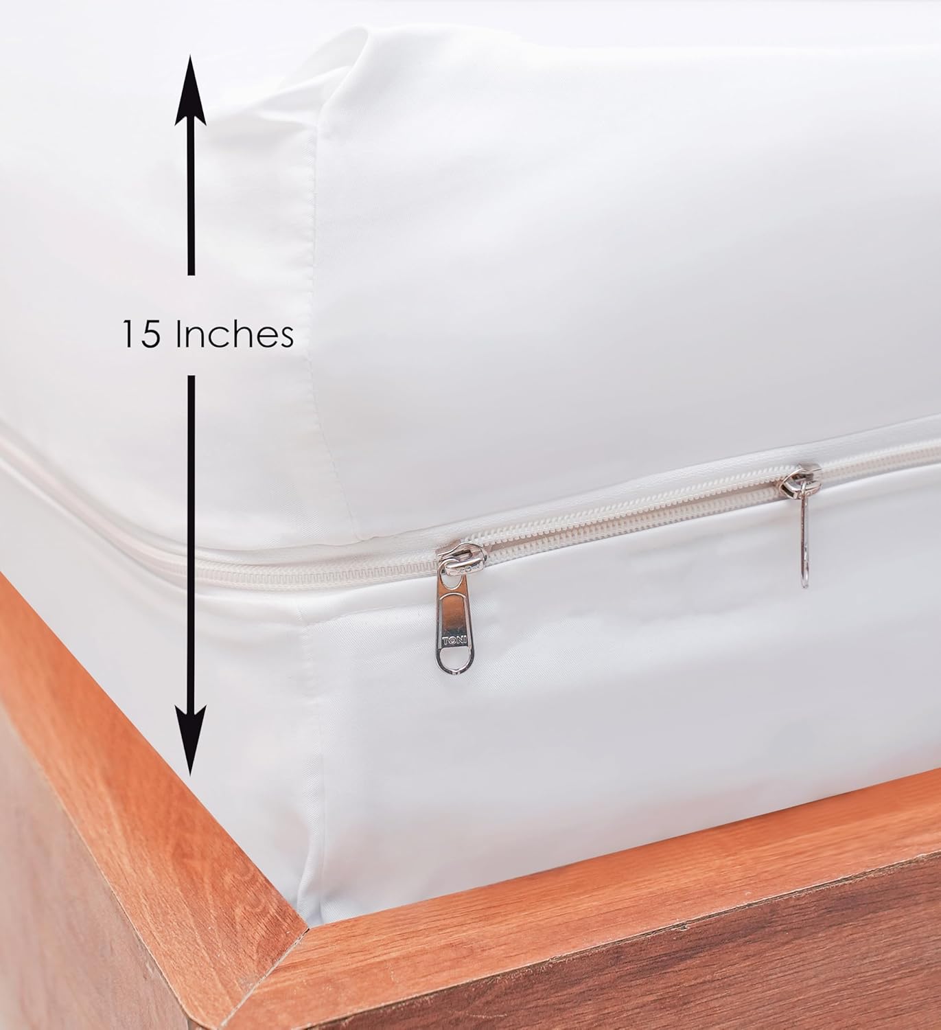 D&J Zipper Fitted Sheet Made of 100% Pure Microfiber Fabric Super Soft- King Size Upto 15 Inch Deep Pocket- Light Grey Color