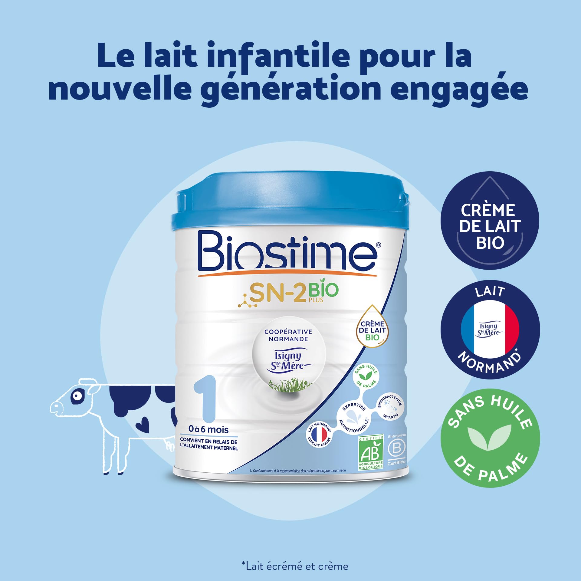 Biostime SN-2 Bio Plus - Lot de 3 Laits infantiles Bio 1er âge en poudre de 0 à 6 mois (800g)