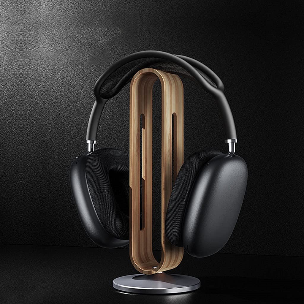 Soporte Auriculares Auriculares bastidor de escritorio vertical de madera for auriculares de madera accesorios accesorios multifuncionales for auriculares percha de metal base Soporte de Cascos Gaming