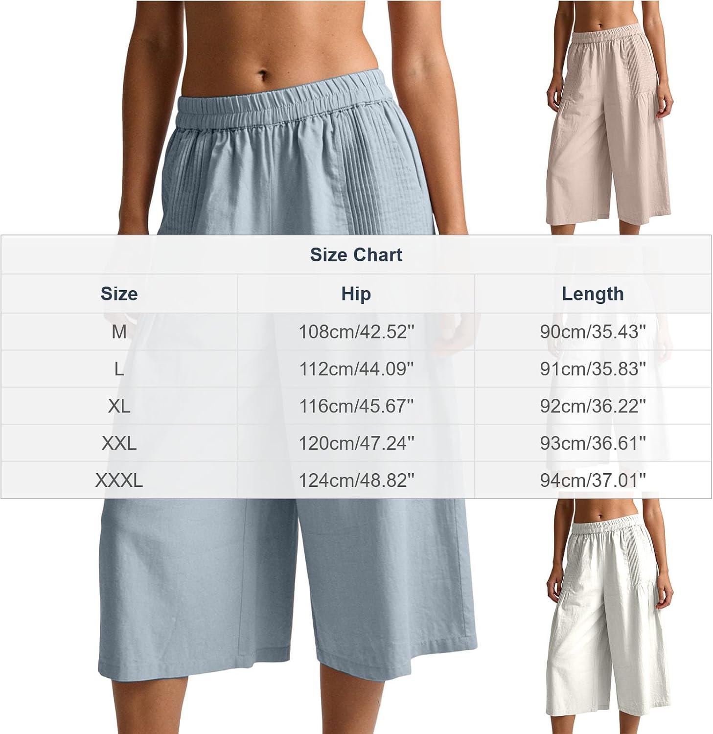 Capri Pants for Women with Pockets High Waist Capris Pant Loose Bermuda Shorts for Casual Summer Beach Vacation