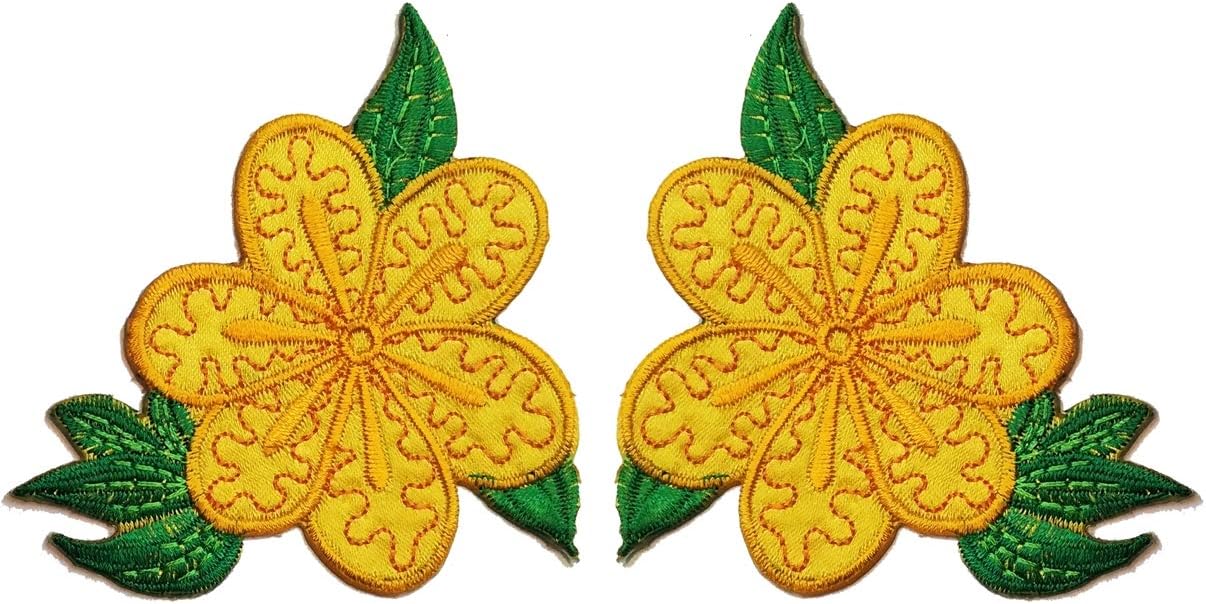 Nipitshop Patches Yellow Jasmine Flowers Embroidery Patches Iron On Patches Sew On Applique Patch Custom Backpack Patches for Men Women Boys Girls Kids