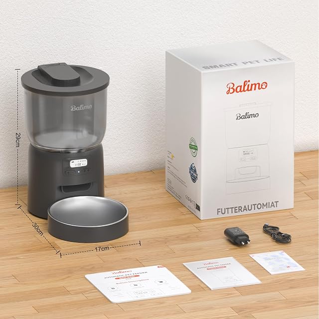Foto 8 de 8 de Balimo Comedero Gato Automatico, 3L Dispensador Comida Gatos y Perros