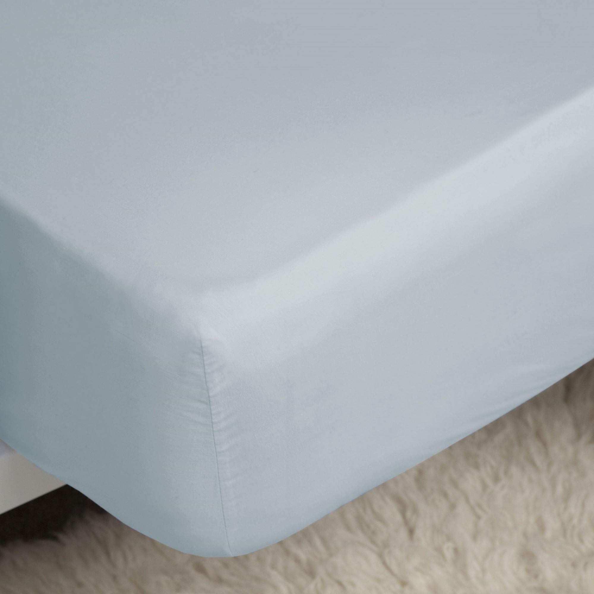 Serene Double Bed Sheet - Duck Egg Blue - 15 inch Deep - Cotton/Polyester Blend
