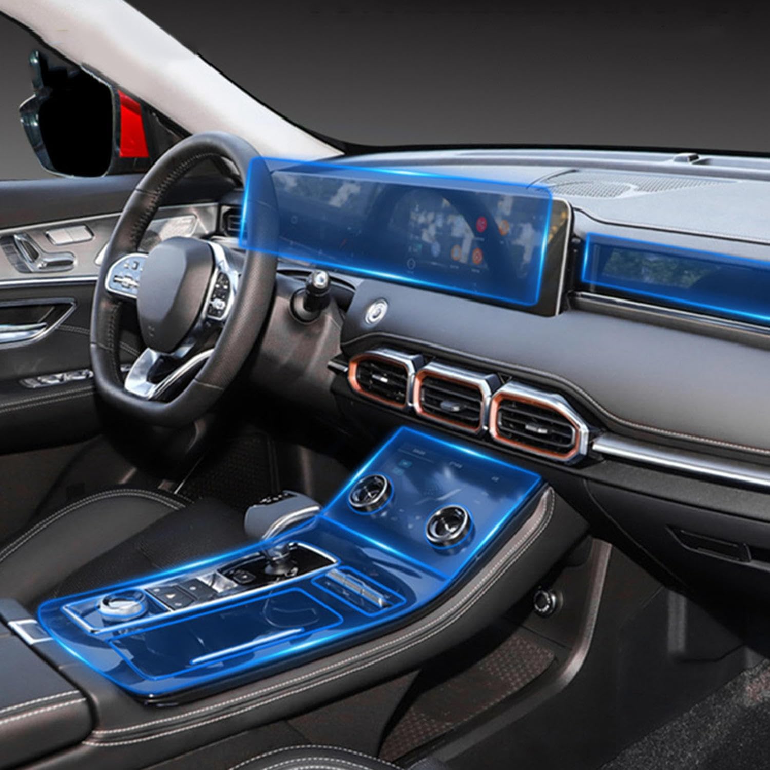 LAVIYE Car Interior Center Console Transparent TPU Protective Film Anti-scratc Repair Film Accessories，for Jetour X70 Plus 2021-2023