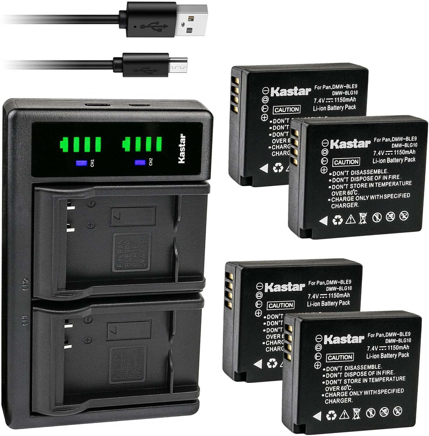 Kastar 3-Pack Battery and LTD2 USB Charger Replacement for BP-DC15 Battery, BC-DC15 Charger, D-Lux Type 109, D-Lux 7, D-Lux 8, C-Lux Digital Cameras