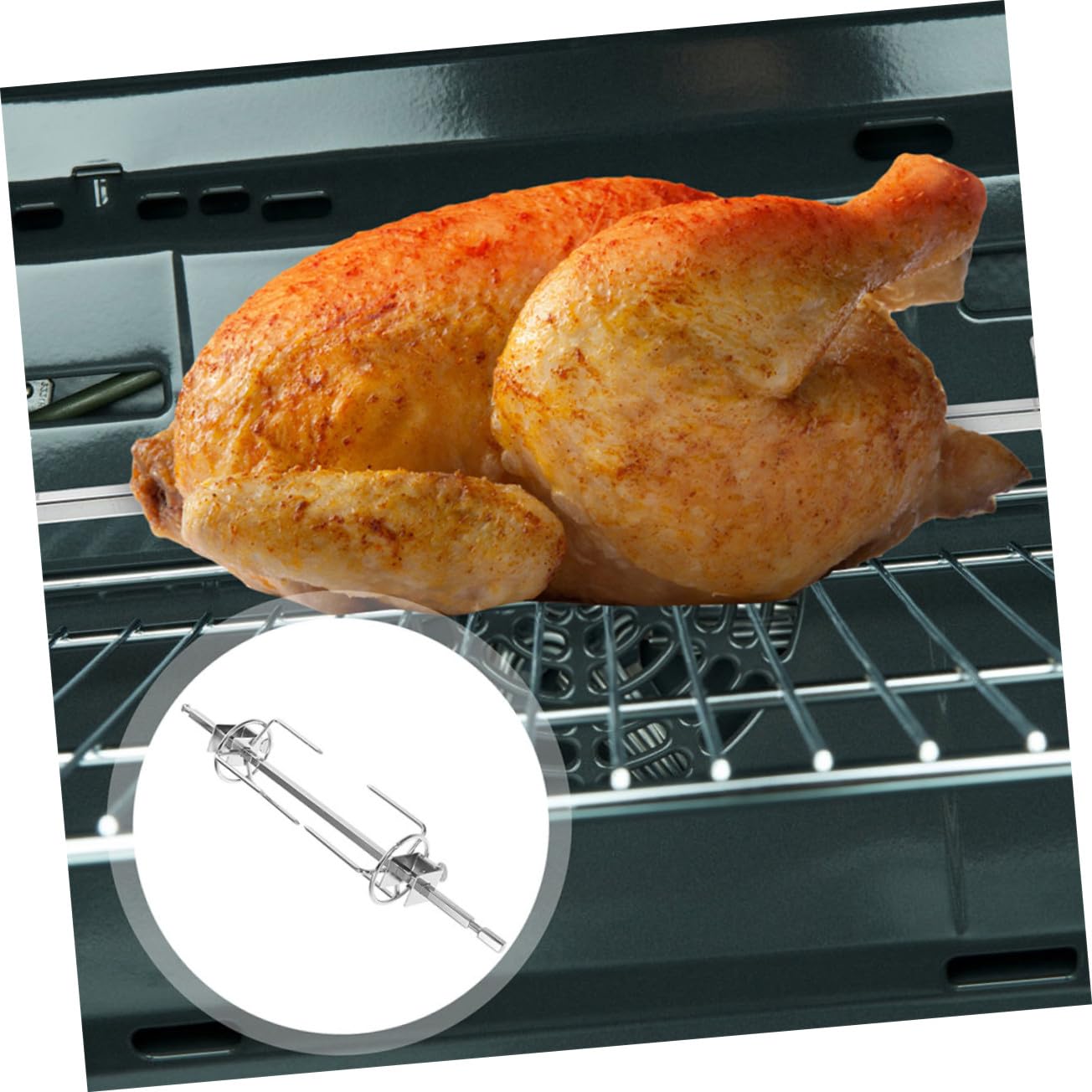 2 Impostati Forchette Rotanti in per Spiedo Elettrico Forchette Bbq Resistenti per Arrosto Tacchino e Pollo Utensili da Facili da Pulire per Friggitrice ad Aria e Elettrico
