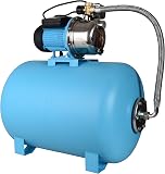 Domestic water pump JS 1100, domestic water supply pump with 100 liter tank, stainless steel INOX, water pump (3600 l/h, 1100 W, discharge height 50 m), pressure switch, - 5