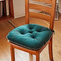 Vista 9 de Cojín para silla, cojín grueso para el suelo, cómodo y suave, cojín de terciopelo para silla con lazos, cojín de meditación para dormitorio, balcón