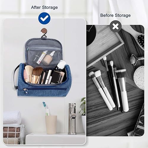 Miniatura 49 de Neceser colgante para mujeres y hombres, maquillaje de viaje, gran capacidad, kit de Dopp portátil, organizador de almacenamiento con gancho