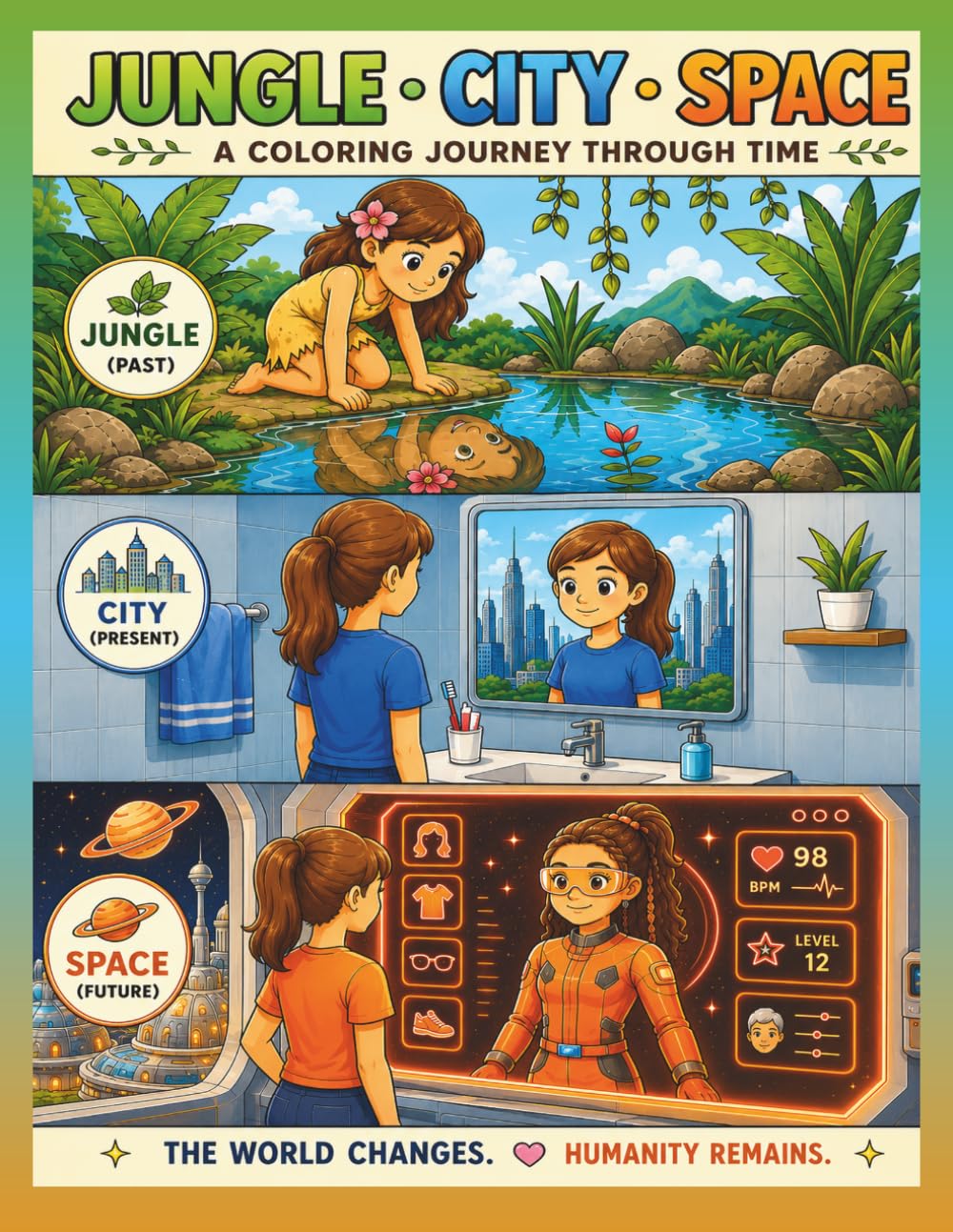 Jungle City Space - A Coloring Journey Through Time