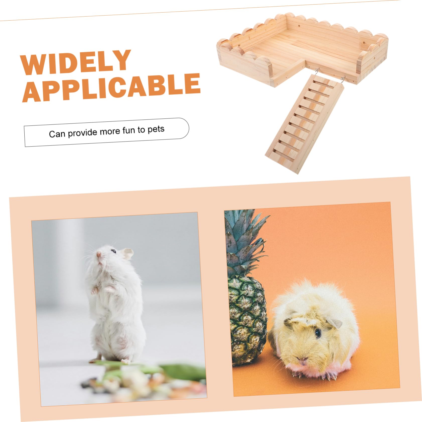 HANABASS Holzplattform als Spielzeug Satz aus Massivholz Hamster und Zubehör mit Einfacher Montage und Kompakter Aufbewahrung für Kleintiere Wie Hamster und Rennmäuse