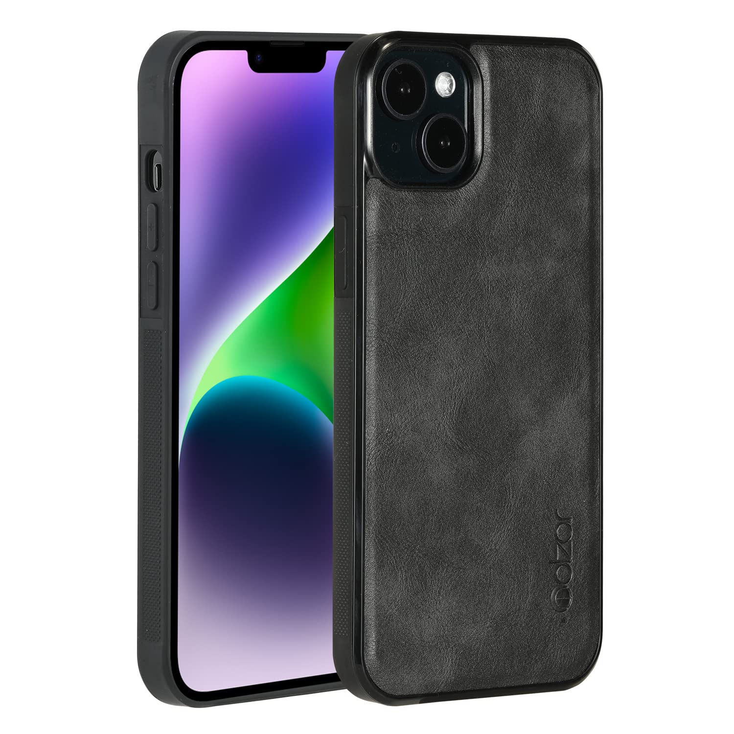 molzar GripBig Series for iPhone 14 Plus Case, Built-in Metal Plate for Magnetic Mount, Works with Qi-Certified Chargers, Compatible with iPhone 14 Plus, Black/Black