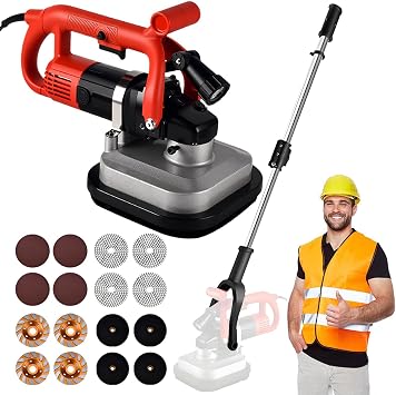 Electric Floor Grinder Polisher, 3600W Dual Handles with 12 Grinding Discs and LED Light, for Concrete Surface Grinding and Polishing